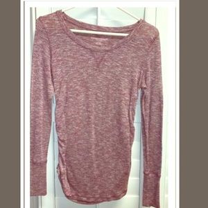 Super soft long sleeve crimson maternity top